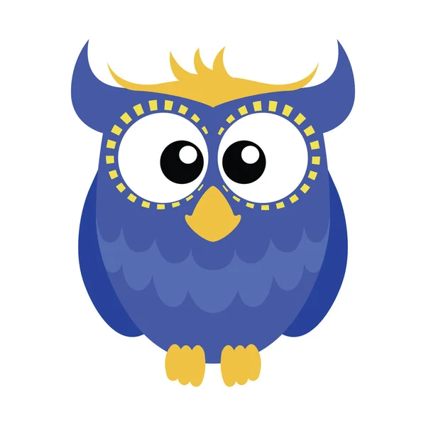 Blue cartoon owl — Stock Vector