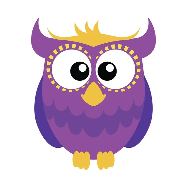 Hibou de dessin animé violet — Image vectorielle