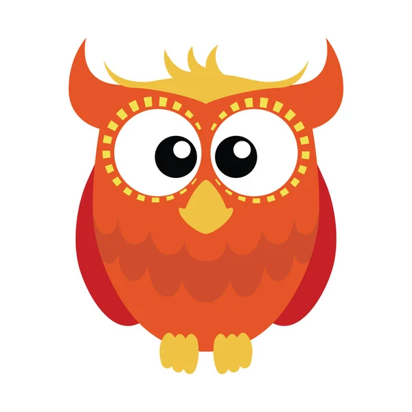 Orange red cartoon owl — Stock Vector