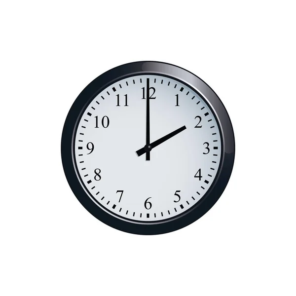 Настенные часы установлены на 2 часа — стоковый вектор