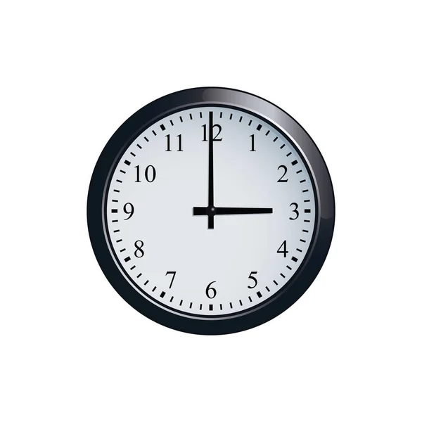 Nástěnné hodiny na 3 hodiny — Stockový vektor
