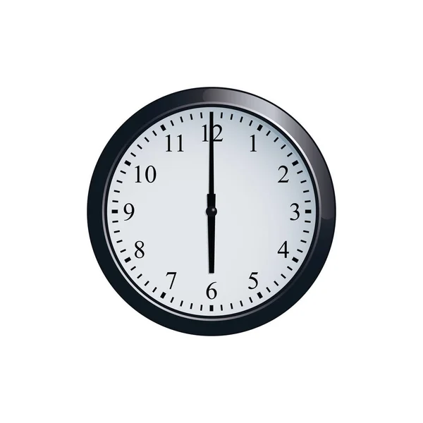 Nástěnné hodiny nastavit v 6 hodin — Stockový vektor