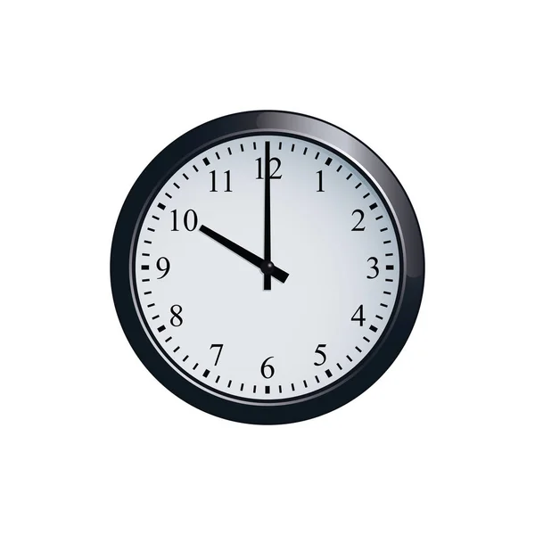 Wall clock set at 10 o'clock — Stock Vector