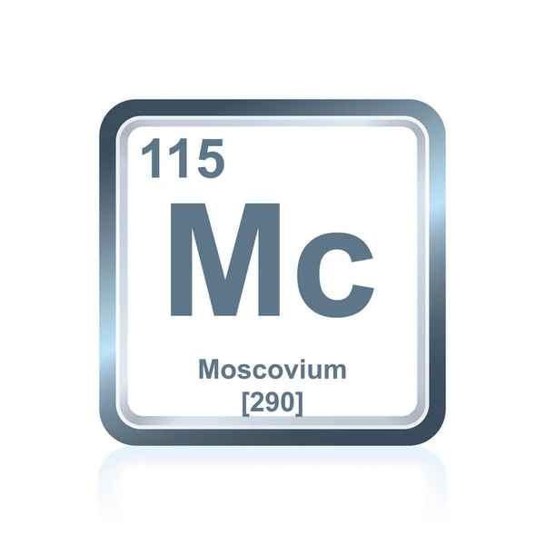 Elemento chimico moscovio della tavola periodica — Foto Stock