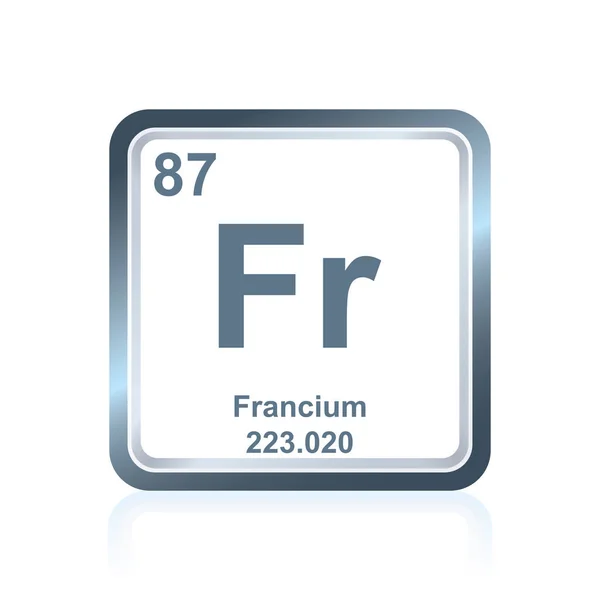 Elemento químico francium de la tabla periódica — Archivo Imágenes Vectoriales