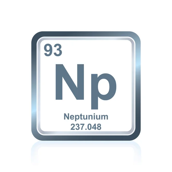 Chemical element neptunium from the Periodic Table — Stock Vector