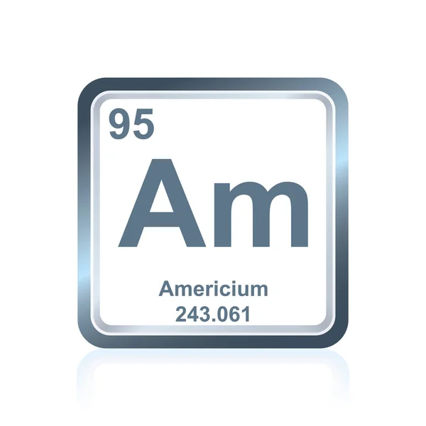 Elemento químico americium da tabela periódica — Vetor de Stock