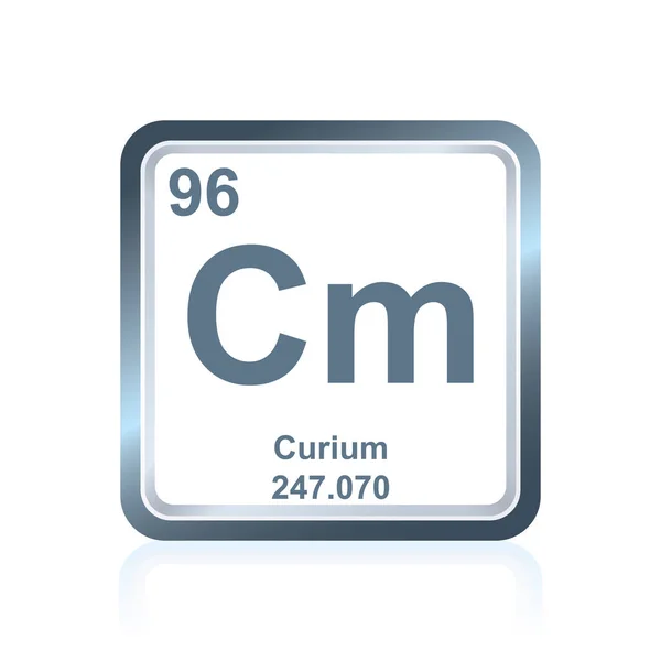 Scheikundig element curium uit het periodiek systeem — Stockvector