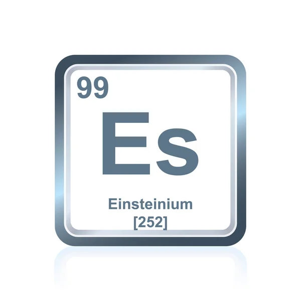 Élément chimique einsteinium du tableau périodique — Image vectorielle