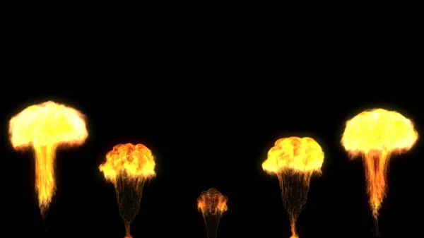 Arrangera pyrotechnics lågor skytte upp från botten — Stockfoto