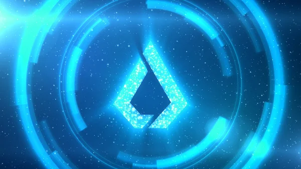 Blue Lisk Symbool Ruimte Achtergrond Met Hud Elementen — Stockfoto