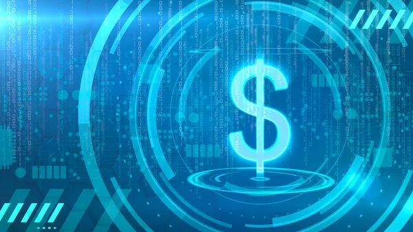 Dollar symbol på en cyan Hud bakgrund. — Stockfoto