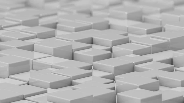 Grille de cubes blancs. Un tir moyen. Image de fond générée par ordinateur 3D . — Photo