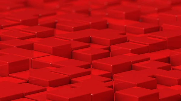 Grille de cubes rouges. Un tir moyen. Image de fond générée par ordinateur 3D . — Photo