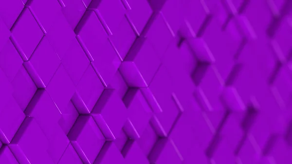 Grille de cubes violets. Un tir moyen. Image de fond générée par ordinateur 3D . — Photo