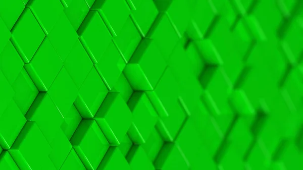 Grille de cubes verts. Un tir moyen. Image de fond générée par ordinateur 3D . — Photo