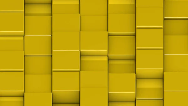 Grille de cubes jaunes. Un tir moyen. Image de fond générée par ordinateur 3D . — Photo