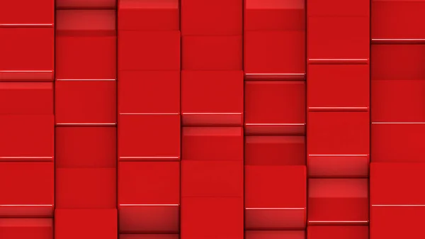 Grade de cubos vermelhos. Tiro médio. Imagem de fundo gerada por computador 3D . — Fotografia de Stock