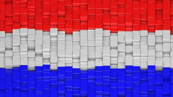 Drapeau néerlandais fait de cubes dans un motif aléatoire . — Photo