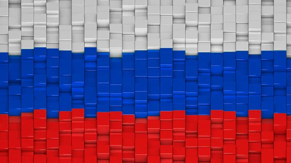 Russian flag made of cubes in a random pattern. — Stock Photo, Image