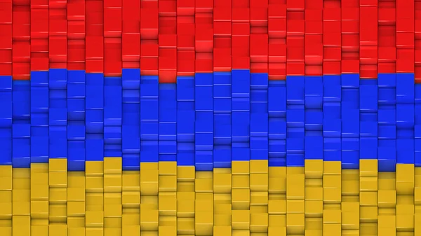 Bandiera armena fatta di cubi in un modello casuale . — Foto Stock