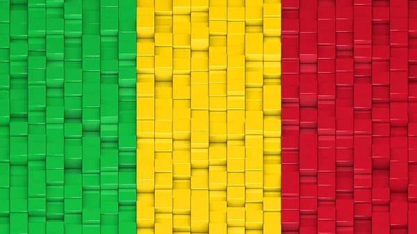 Bandiera maliana fatta di cubi in un modello casuale . — Foto Stock