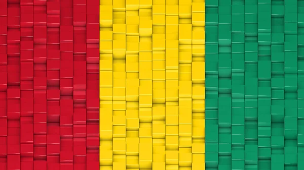 Drapeau guinéen fait de cubes dans un motif aléatoire . — Photo
