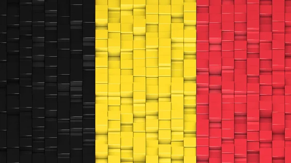 Belgijska flaga wykonana z kostek w losowym wzorze. — Zdjęcie stockowe