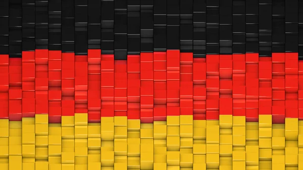 Drapeau allemand fait de cubes dans un motif aléatoire . — Photo