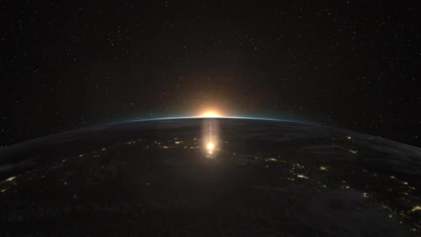 Bella Vista Del Sole Che Sorge Sul Pianeta Terra Elementi — Video Stock