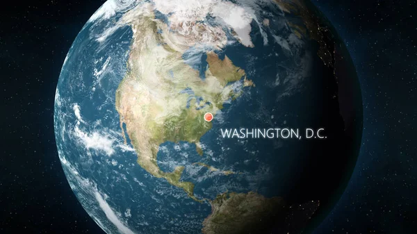 Amerika Birleşik Devletleri Nin Başkenti Washington Nin Uzaydan Görülen Bir — Stok fotoğraf