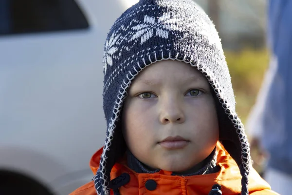 Portret of a boy is wearing a hat — Stock Photo, Image