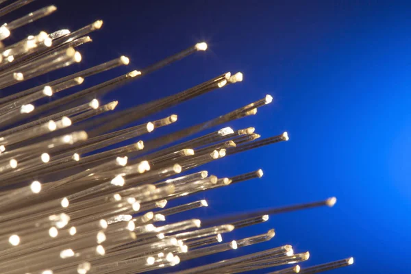 Glowing Fiber Optic Channels Closeup Photo — Stock Photo, Image