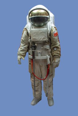 Astronaut in spacesuit . Conquest of Space Concept, Isolate on b clipart