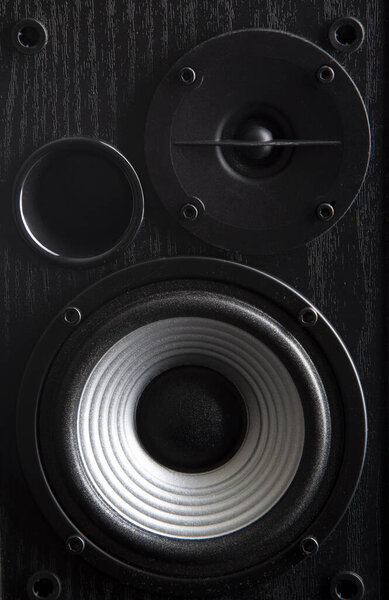 Acoustic sound speakers with copy space. Multimedia, audio and sound concept.