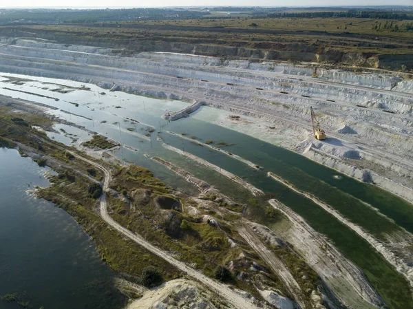 Taş Ocağı Madencilik Sanayi Manzaralı Panorama — Stok fotoğraf