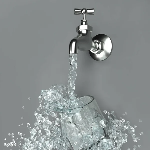 3D image of water splash — Stock Photo, Image