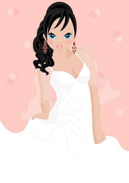 Una hermosa novia — Vector de stock