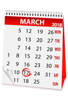 St Patrick's günü 2018 yılında tatil takvimi