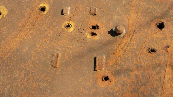 Armor Tank Pierced Bullets Great Patriotic War Traces War Rusty — Stock Photo, Image