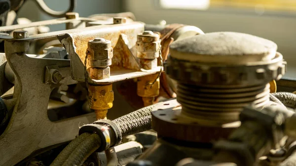 Old Soviet Aircraft Engine Gears Carburetor — Stock Photo, Image