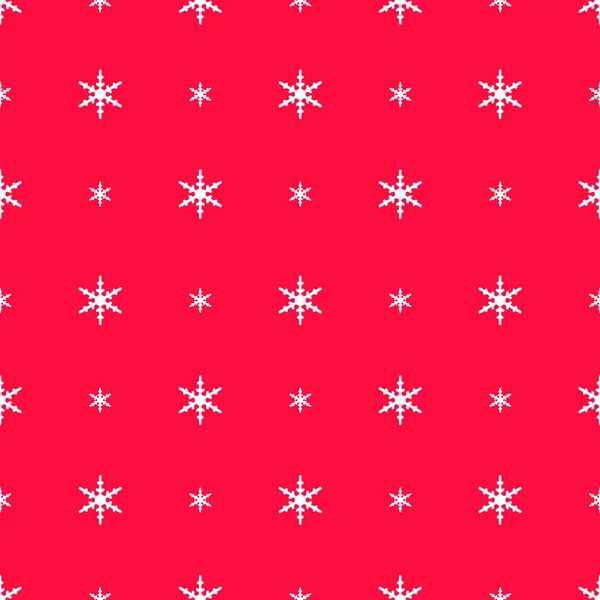 Flocos de neve no padrão de bolinhas no vermelho, um fundo de Natal sem costura — Fotografia de Stock