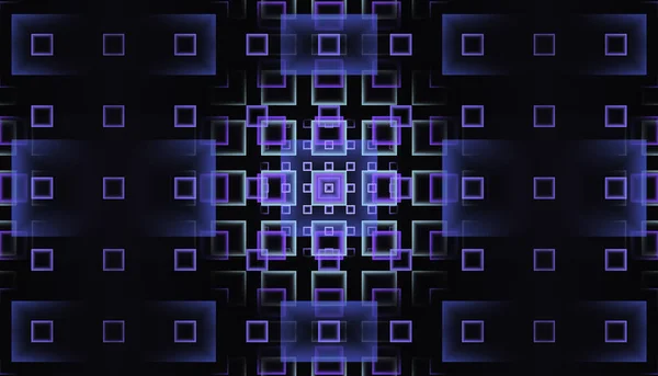 Abstract fractal design with glowing purple gradient rectangles — Stock Photo, Image