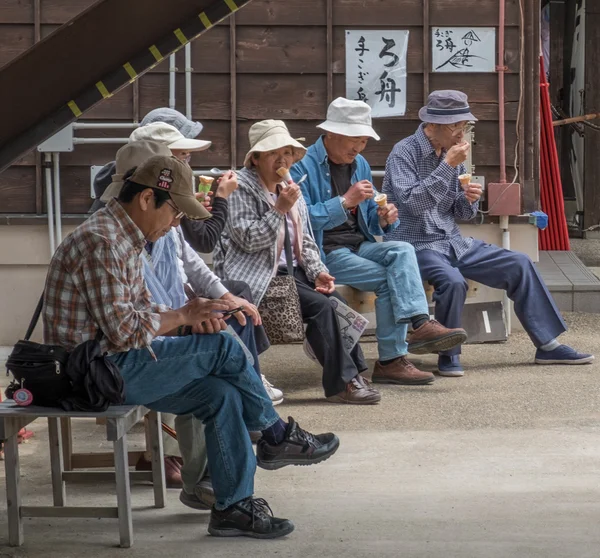 Locais e turistas durante o anual Suigo Itako Iris Flower Festival . — Fotografia de Stock