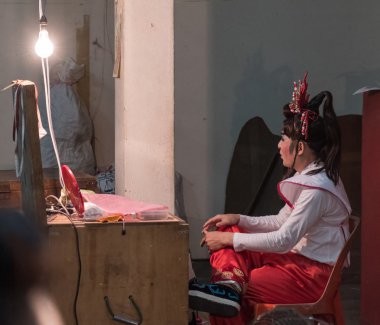 Bir Çin opera Tiyatrosu oyuncuları