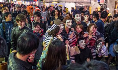 Cadılar Bayramı kutlama, Shibuya, Tokyo, Japonya