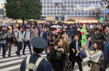 Cadılar Bayramı kutlama, Shibuya, Japonya