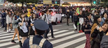 Cadılar Bayramı kutlama, Shibuya, Japonya