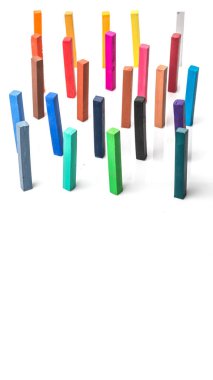 Çeşitli renk pastel tebeşir sopa