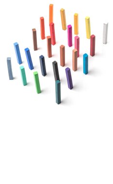 Çeşitli renk pastel tebeşir sopa